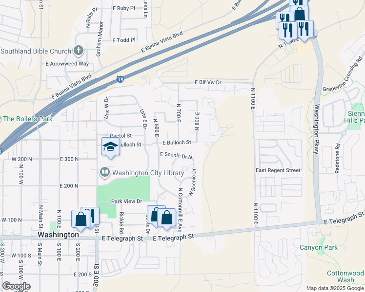 map of restaurants, bars, coffee shops, grocery stores, and more near 726 East Bulloch Street in Washington