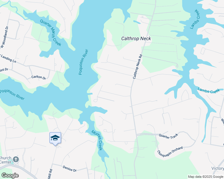 map of restaurants, bars, coffee shops, grocery stores, and more near 104 Dryden Lane in Yorktown