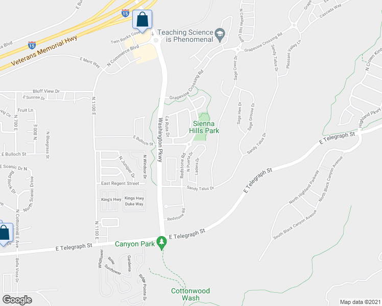 map of restaurants, bars, coffee shops, grocery stores, and more near 347 North Puerta Drive in Washington