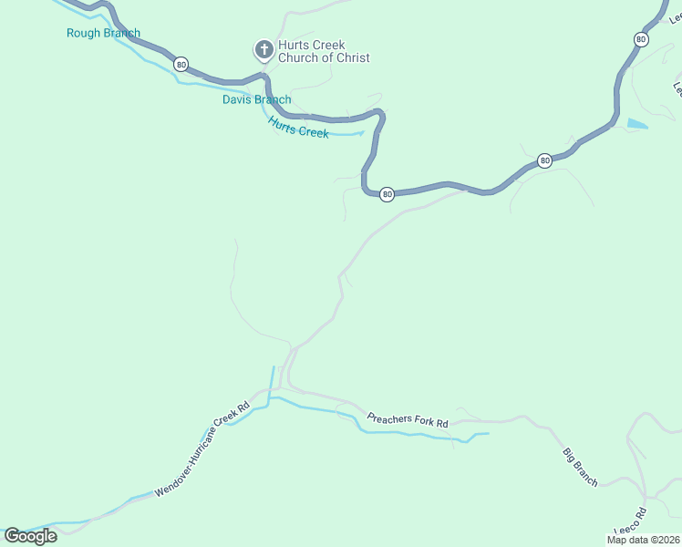 map of restaurants, bars, coffee shops, grocery stores, and more near 390 Wendover-Hurricane Creek Road in Hyden