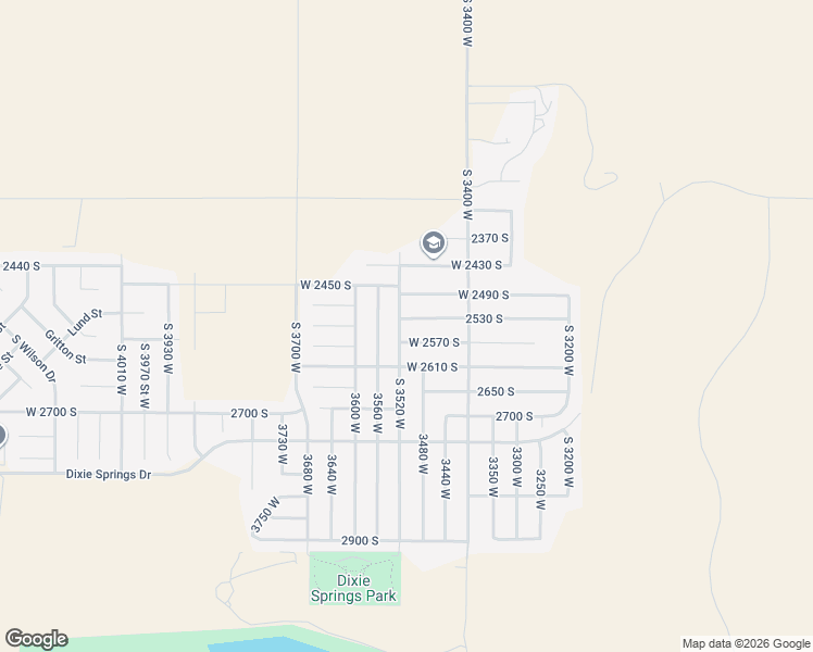 map of restaurants, bars, coffee shops, grocery stores, and more near 3849 2530 South in Hurricane