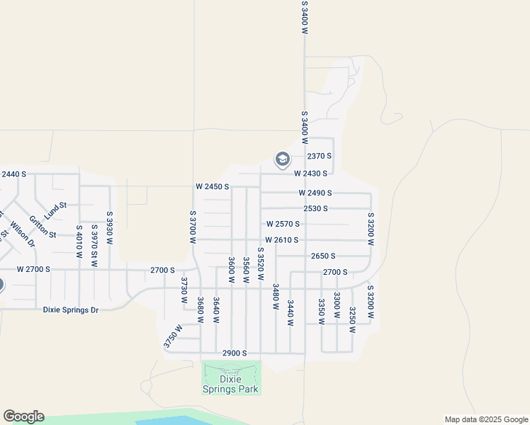 map of restaurants, bars, coffee shops, grocery stores, and more near North 2530 West in Hurricane