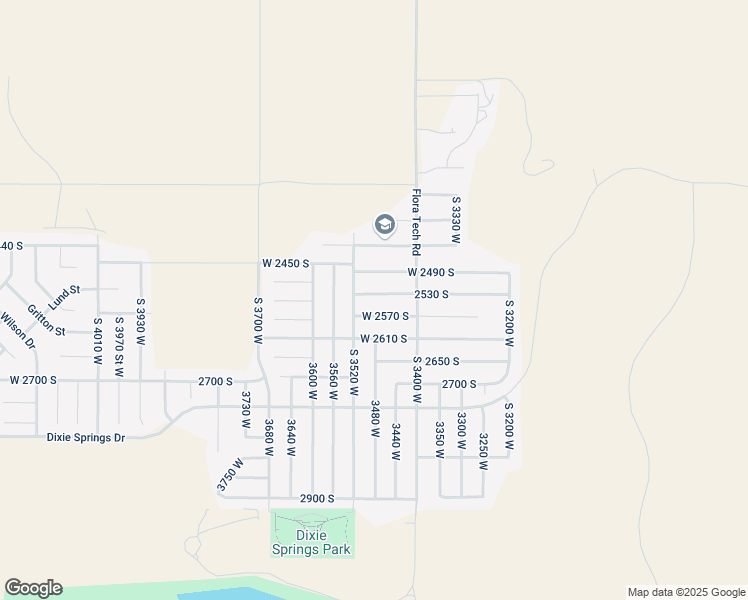 map of restaurants, bars, coffee shops, grocery stores, and more near 3439 2530 South in Hurricane
