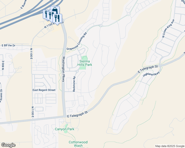 map of restaurants, bars, coffee shops, grocery stores, and more near 420 Sage Crest Drive in Washington