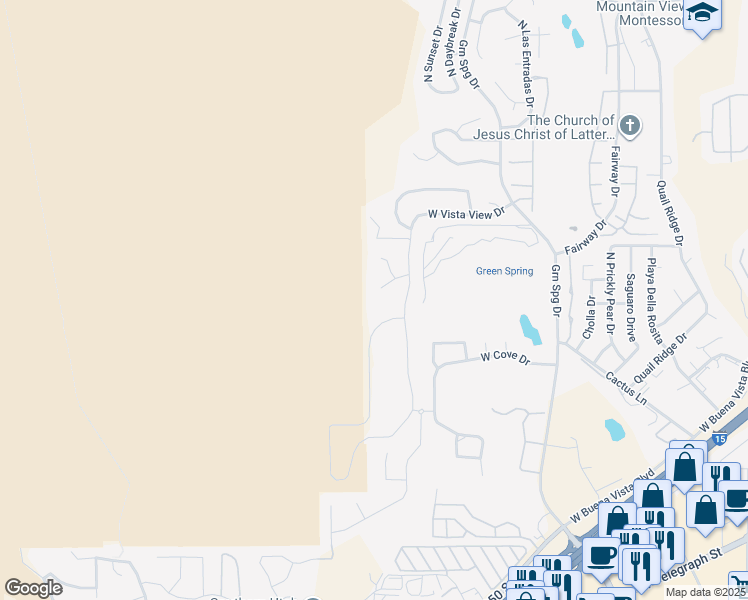 map of restaurants, bars, coffee shops, grocery stores, and more near 1445 West Grande Circle in Washington