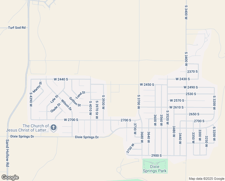 map of restaurants, bars, coffee shops, grocery stores, and more near 3862 West 2570 South in Hurricane