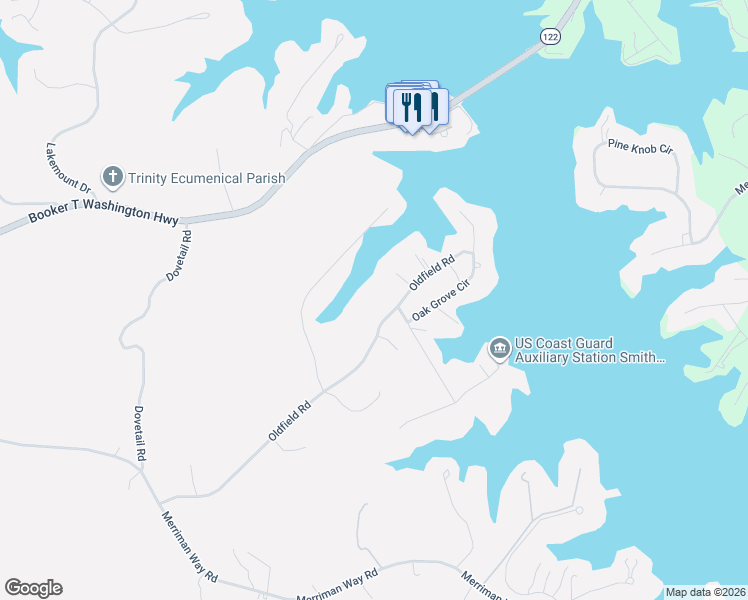 map of restaurants, bars, coffee shops, grocery stores, and more near 797 Oldfield Road in Moneta