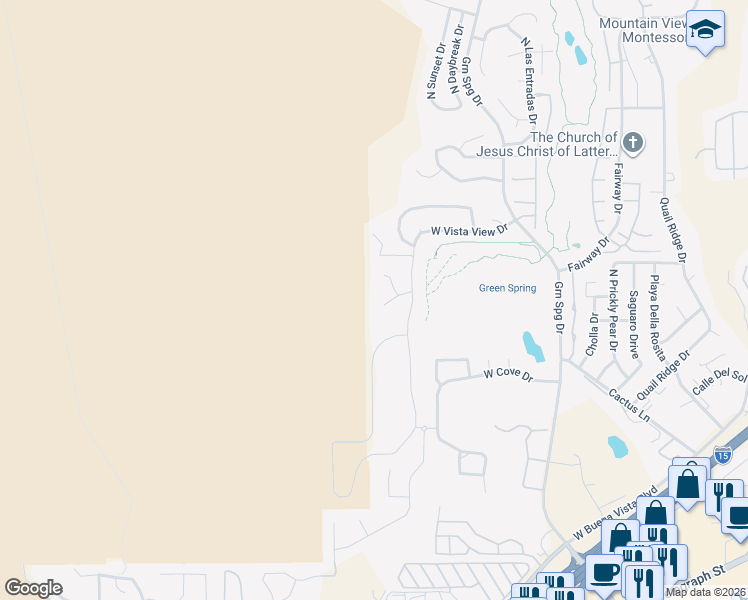 map of restaurants, bars, coffee shops, grocery stores, and more near 1442 West Grande Circle in Washington