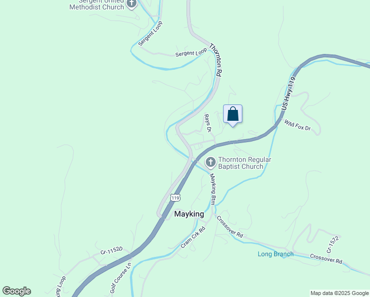 map of restaurants, bars, coffee shops, grocery stores, and more near 401 Thornton Road in Whitesburg