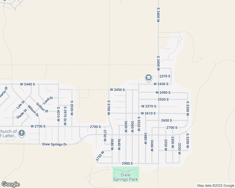 map of restaurants, bars, coffee shops, grocery stores, and more near 3658 2510 South in Hurricane