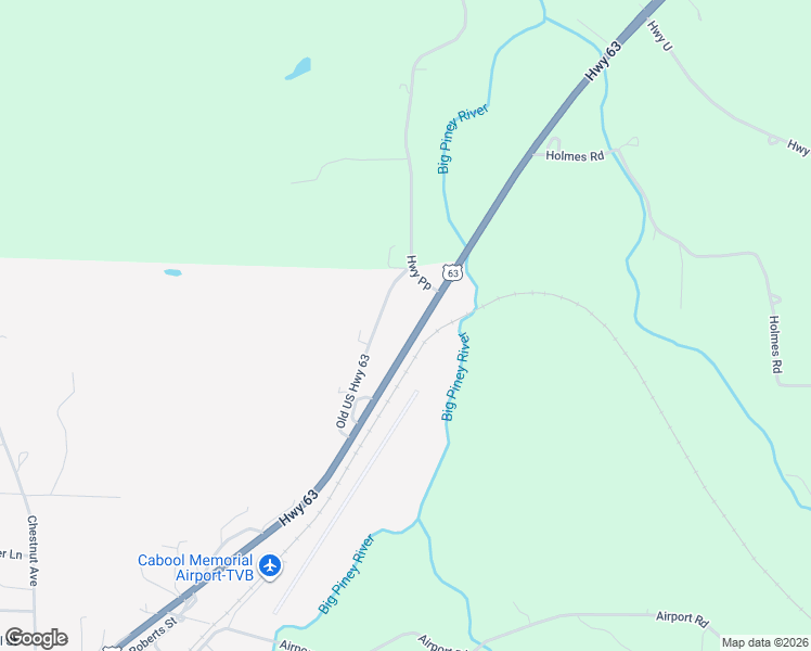 map of restaurants, bars, coffee shops, grocery stores, and more near 1310 Parker Avenue in Cabool