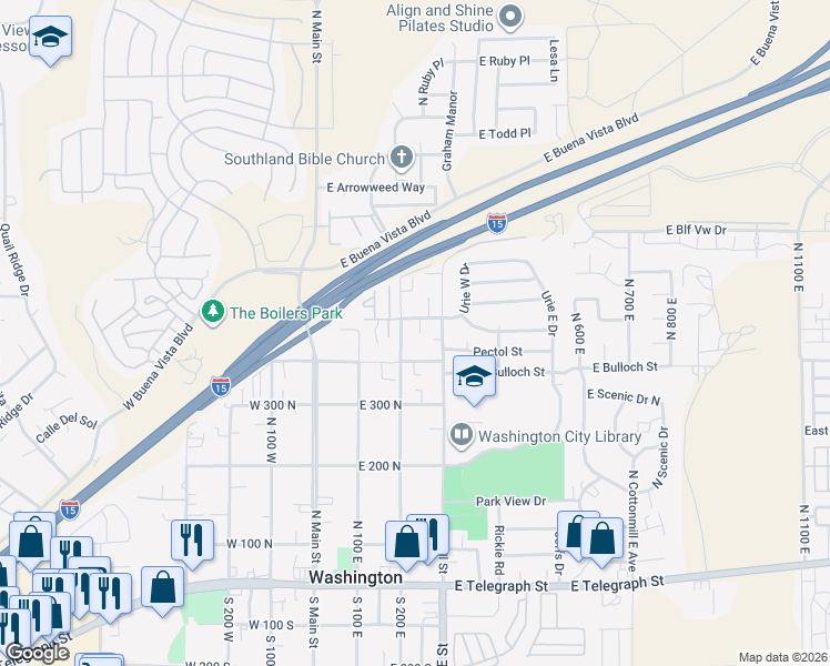 map of restaurants, bars, coffee shops, grocery stores, and more near 258 500 North Street in Washington