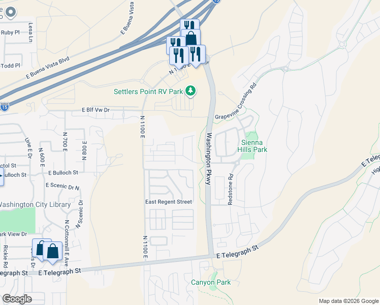 map of restaurants, bars, coffee shops, grocery stores, and more near 514 Ventura Lane in Washington