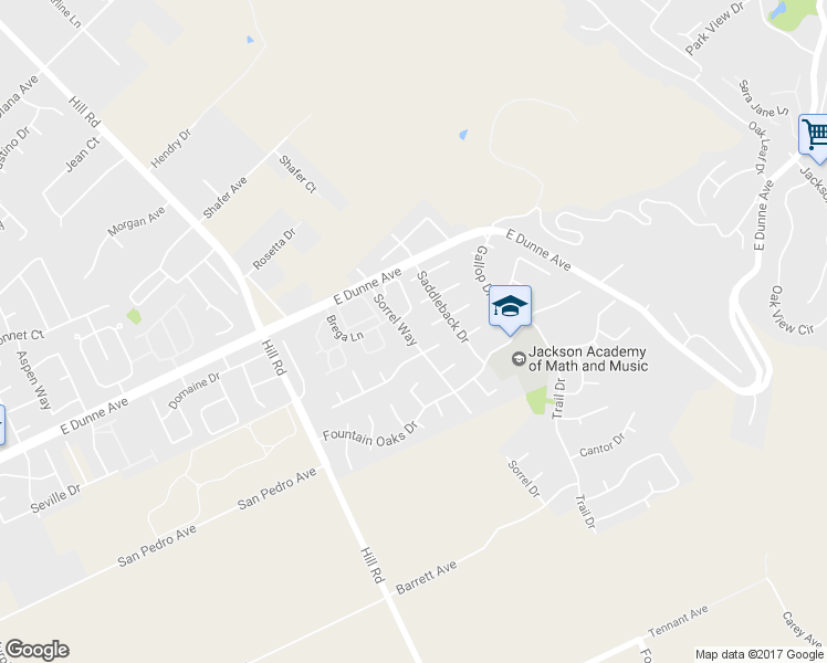 map of restaurants, bars, coffee shops, grocery stores, and more near 16816 Sorrel Way in Morgan Hill