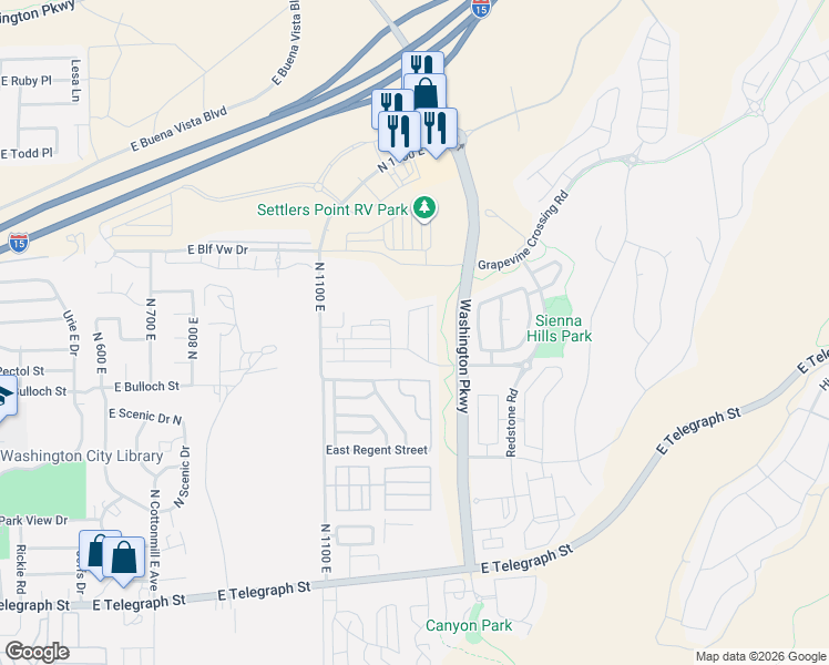 map of restaurants, bars, coffee shops, grocery stores, and more near 514 Ventura Lane in Washington