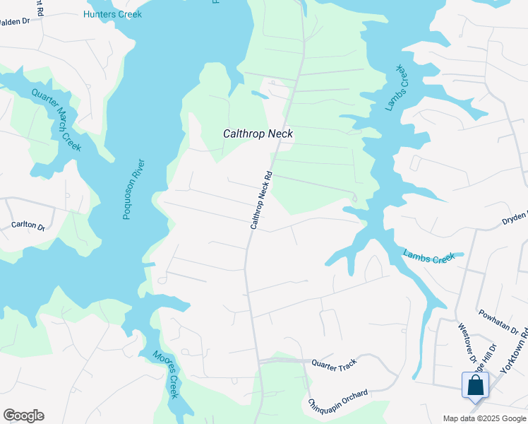 map of restaurants, bars, coffee shops, grocery stores, and more near 1120 Calthrop Neck Road in Yorktown