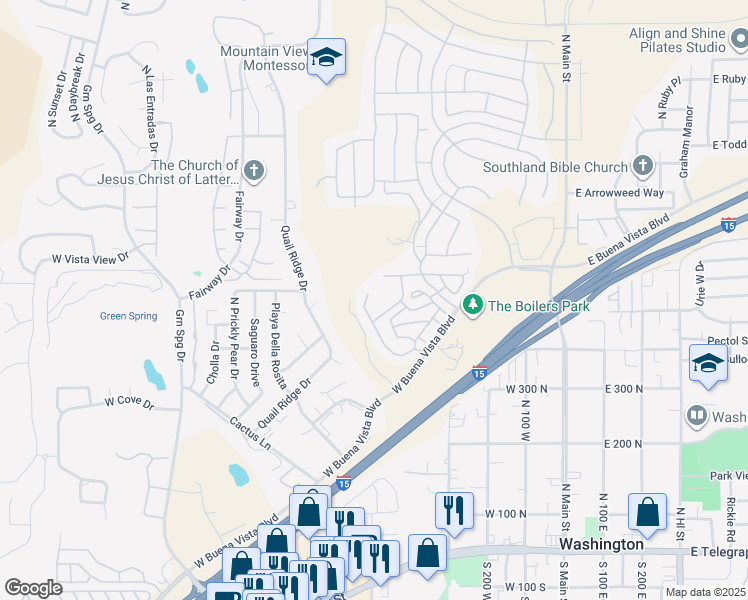 map of restaurants, bars, coffee shops, grocery stores, and more near 536 North Creek Ridge Circle in Washington
