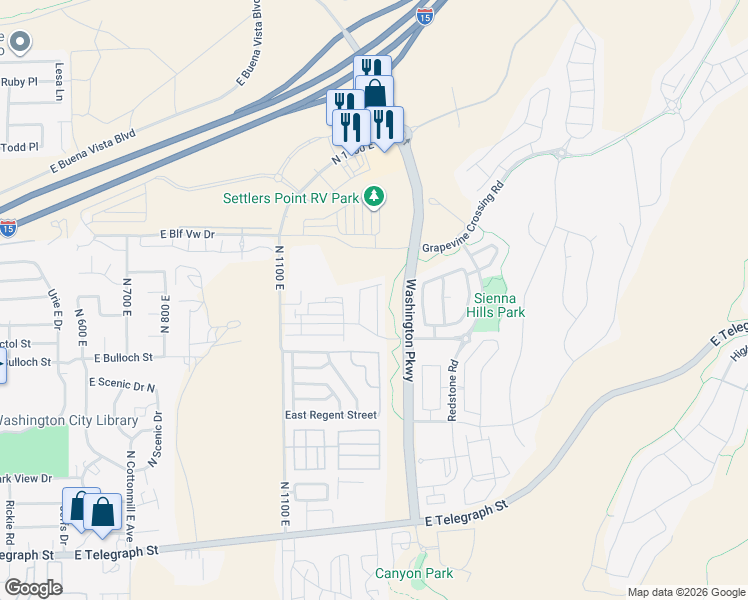 map of restaurants, bars, coffee shops, grocery stores, and more near 541 Ventura Lane in Washington