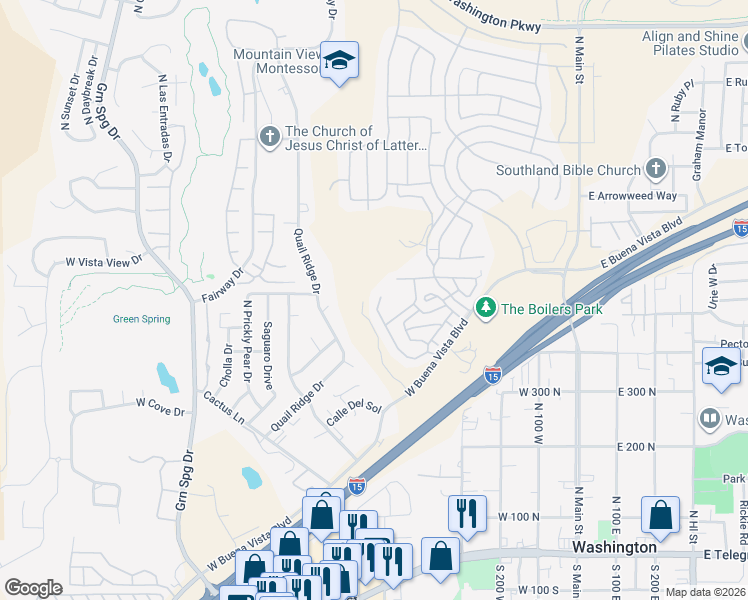 map of restaurants, bars, coffee shops, grocery stores, and more near 499 North Creek Ridge Circle in Washington