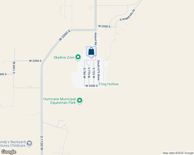 map of restaurants, bars, coffee shops, grocery stores, and more near 2432 South 675 West in Hurricane