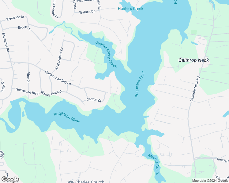 map of restaurants, bars, coffee shops, grocery stores, and more near 439 Lindsay Landing Lane in Yorktown
