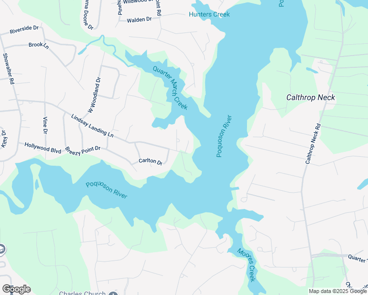 map of restaurants, bars, coffee shops, grocery stores, and more near 439 Lindsay Landing Lane in Yorktown