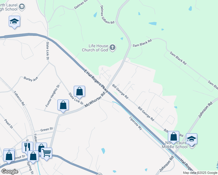 map of restaurants, bars, coffee shops, grocery stores, and more near 15 McWhorter Road in London