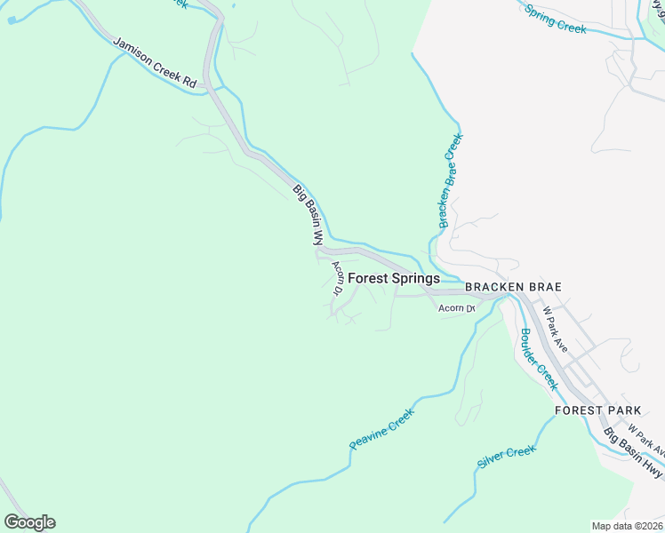 map of restaurants, bars, coffee shops, grocery stores, and more near 791 Acorn Drive in Boulder Creek