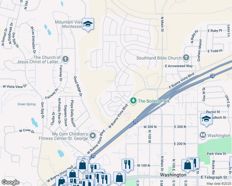 map of restaurants, bars, coffee shops, grocery stores, and more near 387 West Omni Lane in Washington