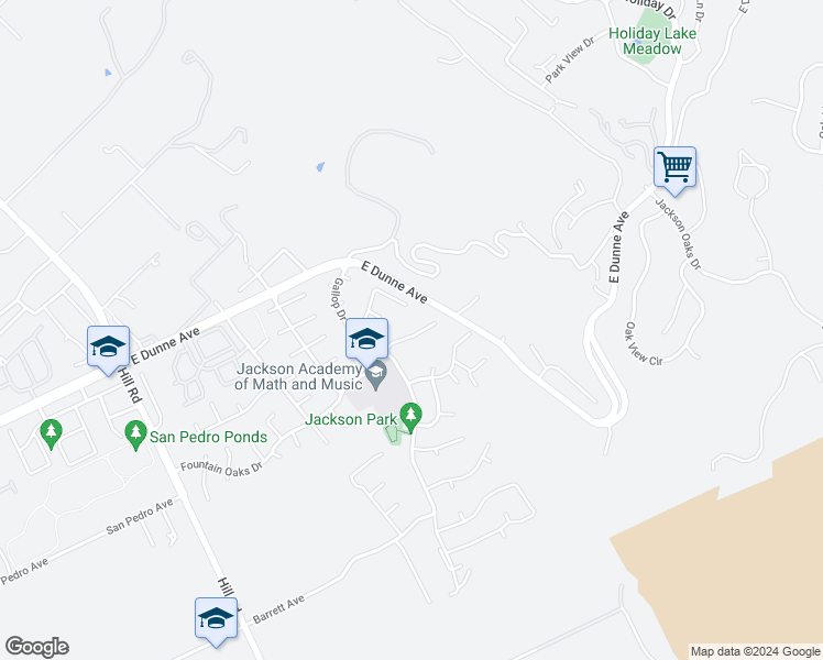 map of restaurants, bars, coffee shops, grocery stores, and more near 2805 Fountain Oaks Drive in Morgan Hill