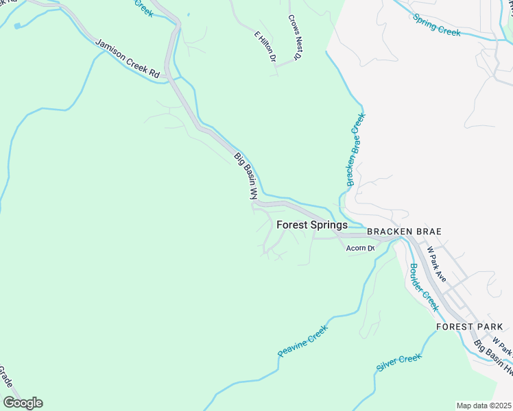 map of restaurants, bars, coffee shops, grocery stores, and more near 15475 Big Basin Way in Boulder Creek