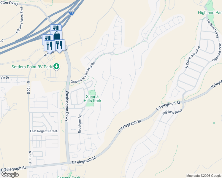 map of restaurants, bars, coffee shops, grocery stores, and more near 644 Sage Crest Drive in Washington