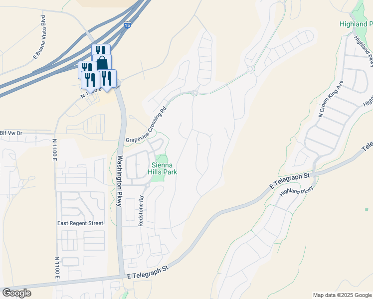 map of restaurants, bars, coffee shops, grocery stores, and more near 644 Sage Crest Drive in Washington