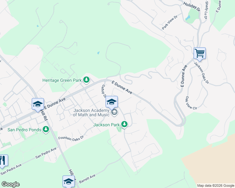 map of restaurants, bars, coffee shops, grocery stores, and more near 2776 Hay Loft Court in Morgan Hill