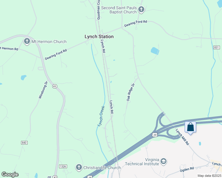 map of restaurants, bars, coffee shops, grocery stores, and more near 440 Lynch Road in Altavista