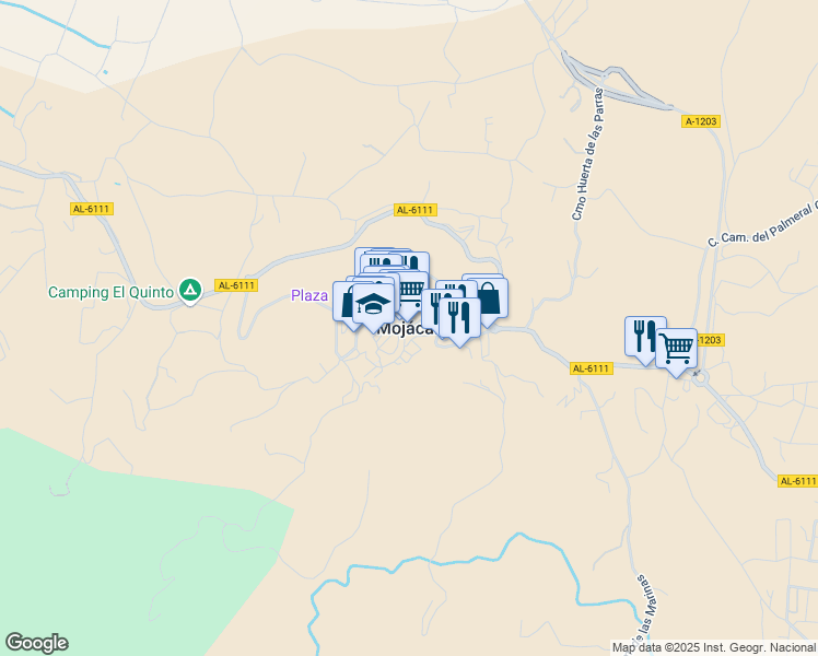 map of restaurants, bars, coffee shops, grocery stores, and more near in Mojácar