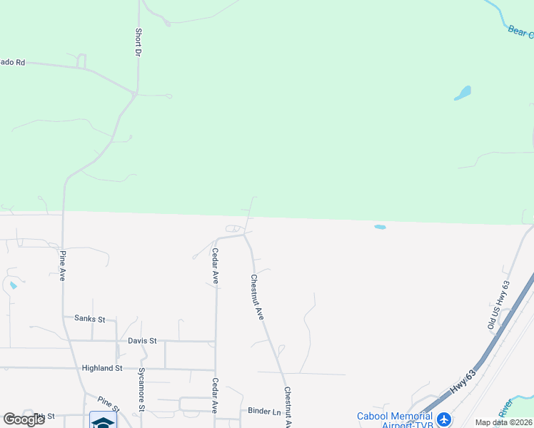 map of restaurants, bars, coffee shops, grocery stores, and more near 2722 Chestnut Avenue in Cabool