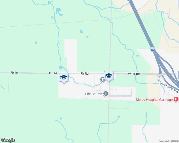 map of restaurants, bars, coffee shops, grocery stores, and more near in Carthage