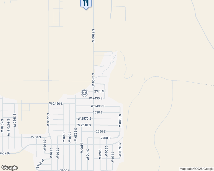 map of restaurants, bars, coffee shops, grocery stores, and more near 2377 South 3330 West in Hurricane