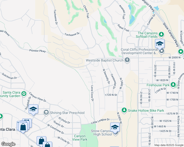 map of restaurants, bars, coffee shops, grocery stores, and more near 41 Boulder Circle in Santa Clara