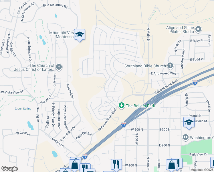 map of restaurants, bars, coffee shops, grocery stores, and more near 687 North Millcreek Springs Drive in Washington