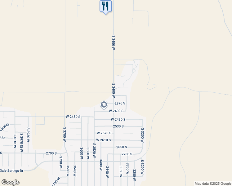 map of restaurants, bars, coffee shops, grocery stores, and more near 3388 2310 South in Hurricane
