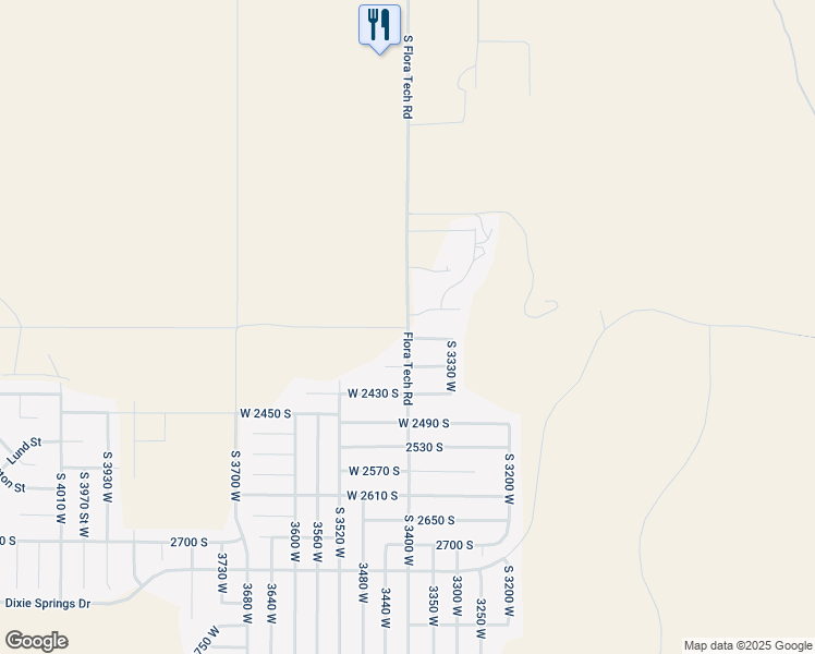 map of restaurants, bars, coffee shops, grocery stores, and more near 1825 Flora Tech Road in Hurricane