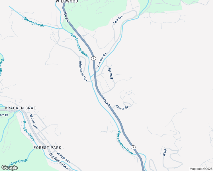 map of restaurants, bars, coffee shops, grocery stores, and more near 205 Apple Knoll in Boulder Creek
