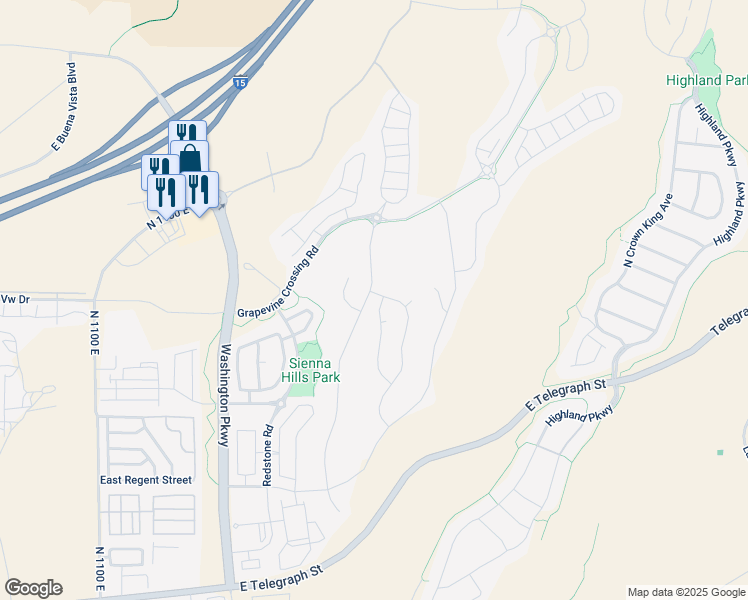 map of restaurants, bars, coffee shops, grocery stores, and more near 729 Sage Grouse Drive in Washington