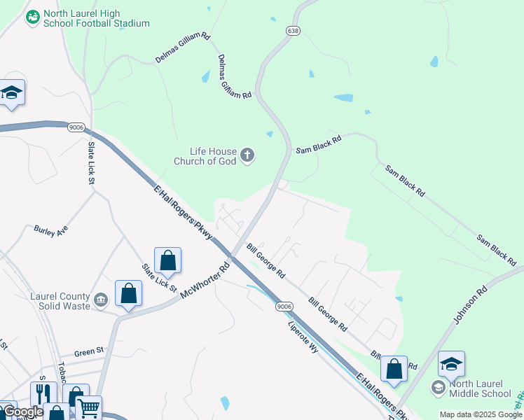 map of restaurants, bars, coffee shops, grocery stores, and more near McWhorter Road in London