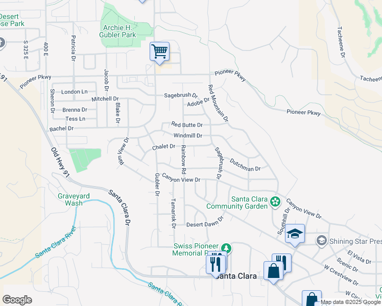 map of restaurants, bars, coffee shops, grocery stores, and more near 1957 Chalet Circle in Santa Clara