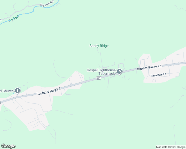 map of restaurants, bars, coffee shops, grocery stores, and more near 6813 Baptist Valley Road in Tazewell County