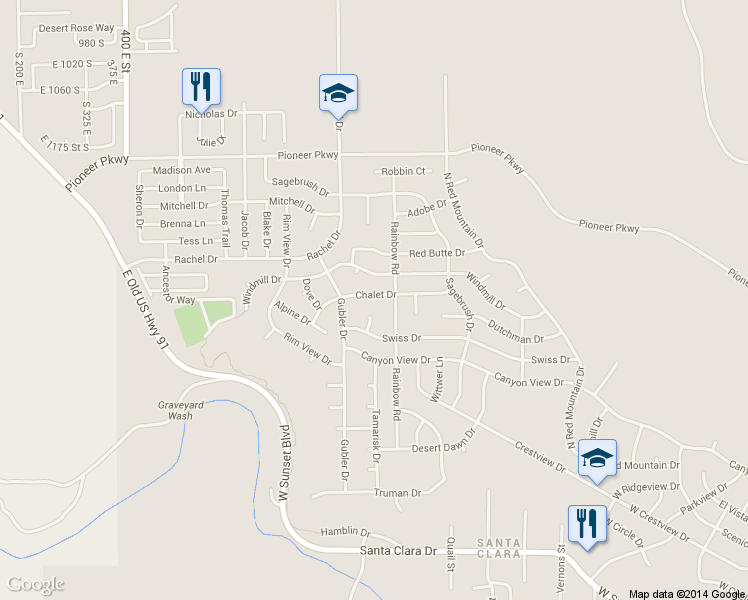 map of restaurants, bars, coffee shops, grocery stores, and more near 3539 Chalet Dr in Santa Clara