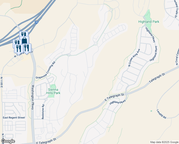 map of restaurants, bars, coffee shops, grocery stores, and more near 746 North Sandy Talus Drive in Washington